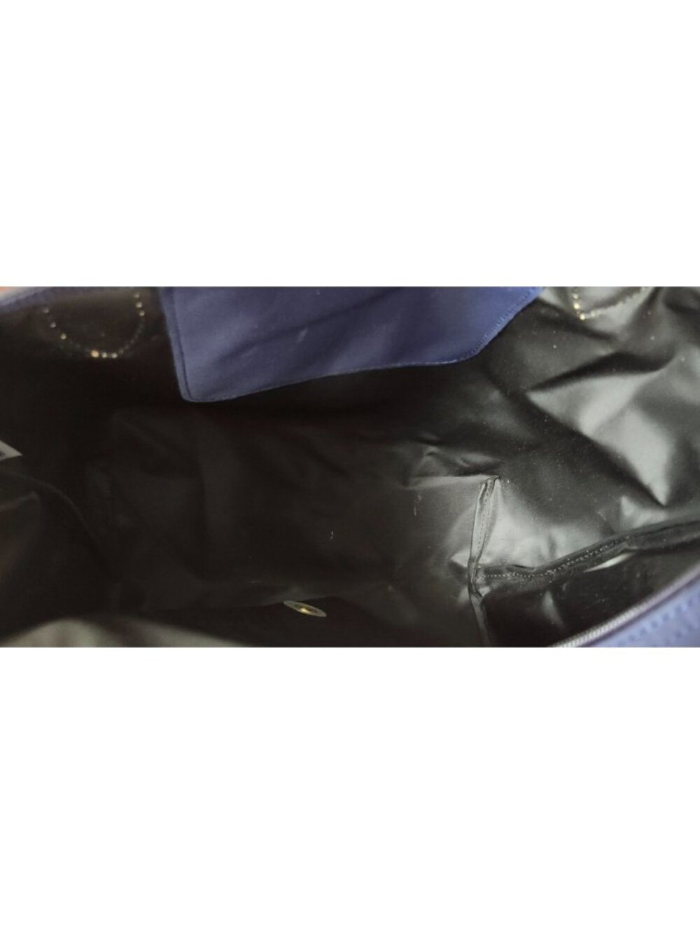 Longchamp Le Pliage Women's Medium Navy Nylon Leather Tote Bag NWOT - Picture 11 of 16